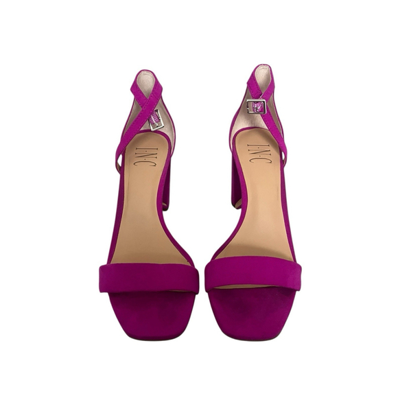 INC Satin Heels Womens Size 6.5M Purple Strappy Block Heel - Picture 4 of 8